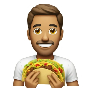 Man eating a taco sticker