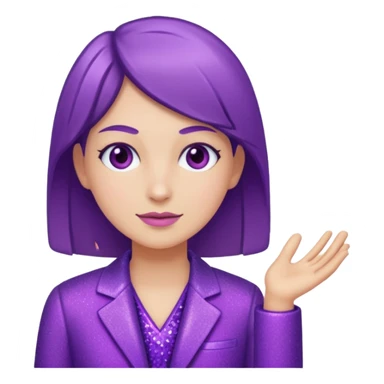supervisor wearing glitter purple glittery clothes sticker