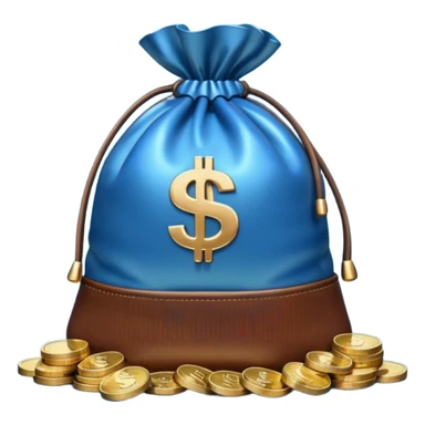 money bag on top of blue coins stack sticker