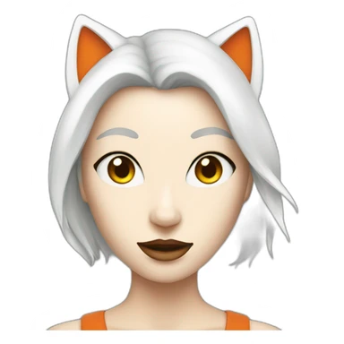 white women with kitsune mask sticker