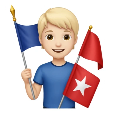 Flag holder kid sticker