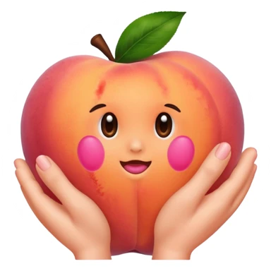 Peach with handprints sticker