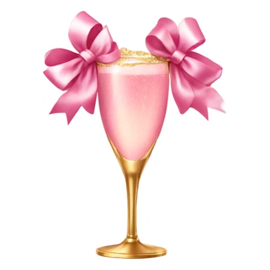 Pink champagne with gold bow sticker