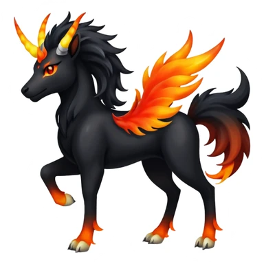 Shiny Exotic Gothic Rapidash-Houndoom-Pokémon-Fakémon-hybrid-creature sticker