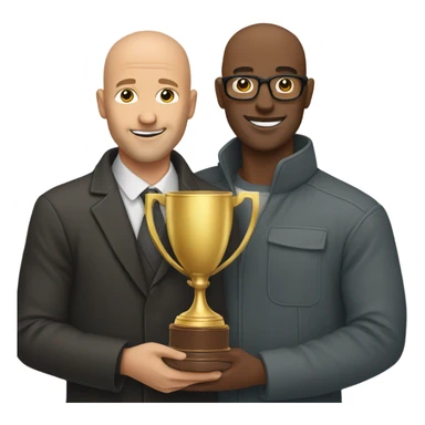 Trophy with bald brown man  sticker