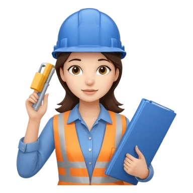 girl architect - brunette - 20 years old cute pose sticker