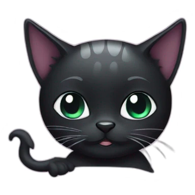 Black cat mermaid sticker