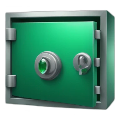 open safe, emerald sticker