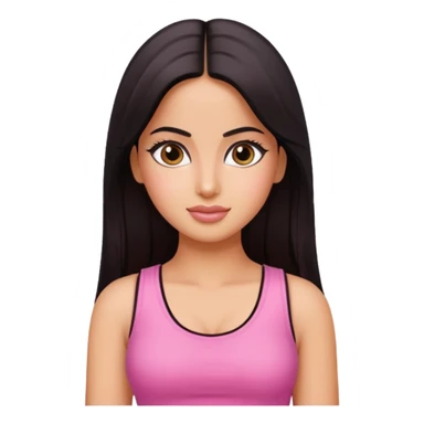 ipretty bratz emoji of katrina kaif wearing a pink top sticker