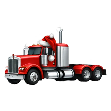 Kenworth tractor truck with christmas hat sticker