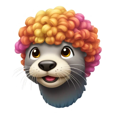 Otter wearing a wig sticker