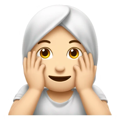 blushing face and covering it whit hands to hide blushing  sticker