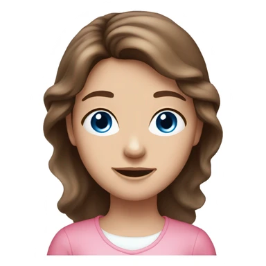 Pretty brown haired, girl, angelic, blue eyes, pink clothes sticker