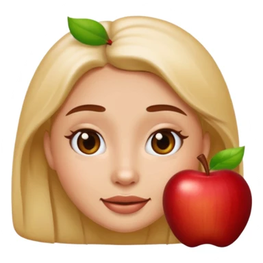 Kaitlyn Santa Juana as an emoji, apple style, simple facial features, friendly expression sticker