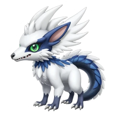 Shiny Black Grey White and Dark-Green Trico-Nargacuga-Silvally-Absol-fusion sticker