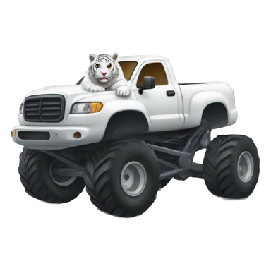 a white tiger in a monstertruck sticker
