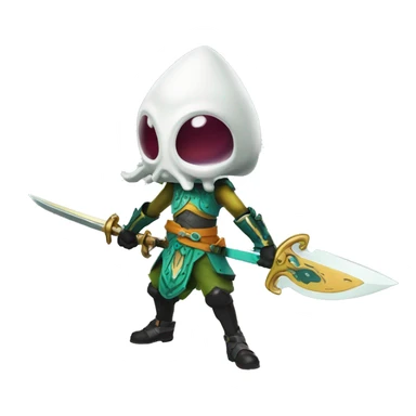 splatoon warrior squid with sword sticker