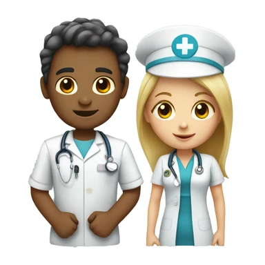 Nurse girl and engineer boy sticker