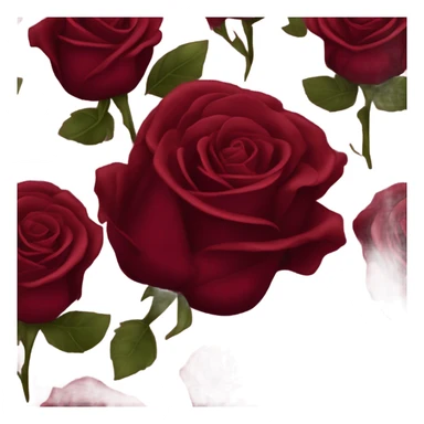 A bouquet of deep red roses tied with a burgundy satin ribbon
 sticker