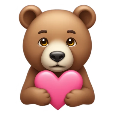 Ours avec coeur rose sticker