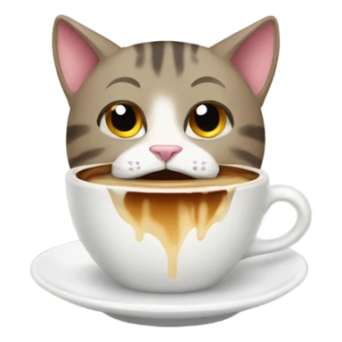cats drinking a coffee sticker