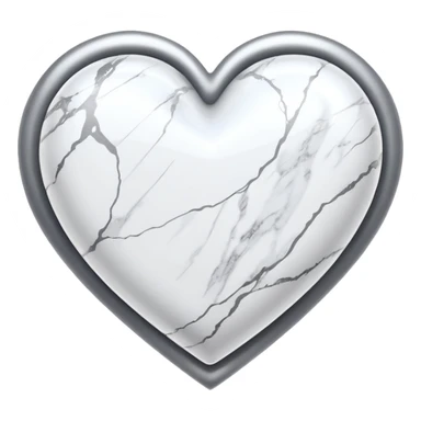 white heart with a marble texture sticker