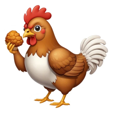 A chicken eating fried chicken   sticker