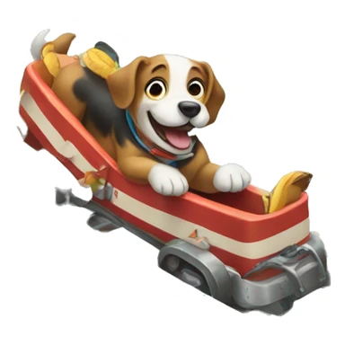 dog on a roller coaster  sticker