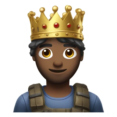 PUBG mobile game player with a crown on head sticker