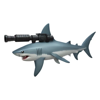 shark with a big gun sticker