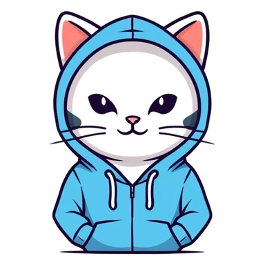 Cat with hoodis sticker