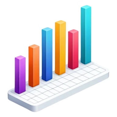 colorful bar graph with ascending data sticker
