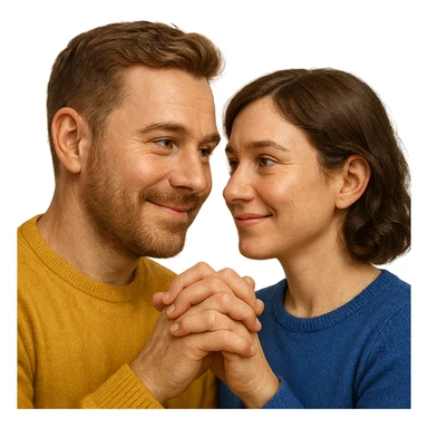 emoji stile iphone di relazione tra due persone, iperrealistico 4k sticker