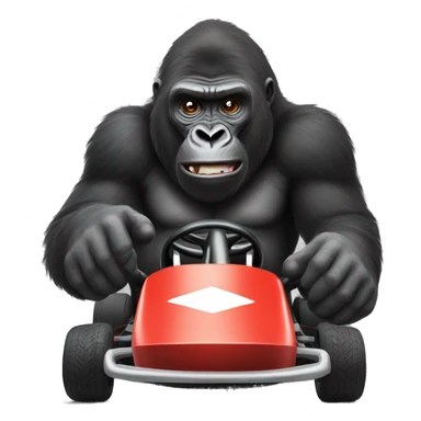 Gorilla in go kart sticker