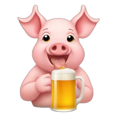 Pig drinking beer  sticker