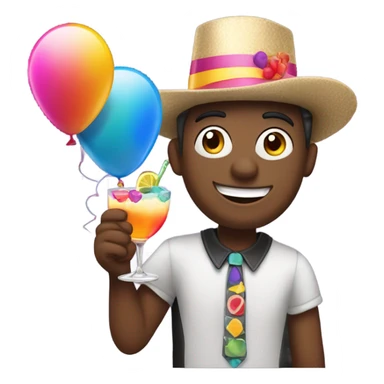 Happy Birthday with a cocktail in hand  sticker