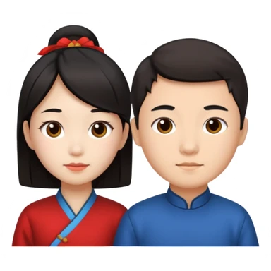 Chinese girl and chinese boy sticker