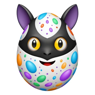 easter egg with bat sticker