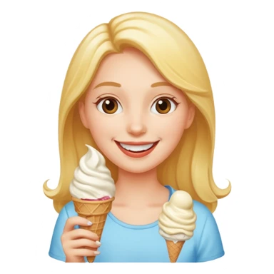 woman eats ice cream  sticker