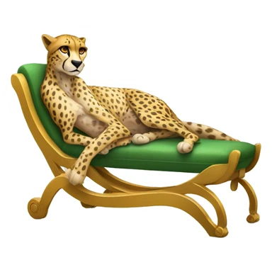Humanoid cheetah chilling on a chaise longue sticker