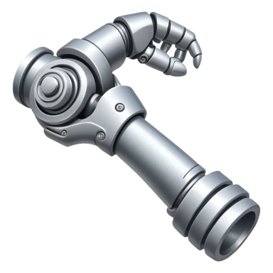 silver mechanical arm bycep sticker