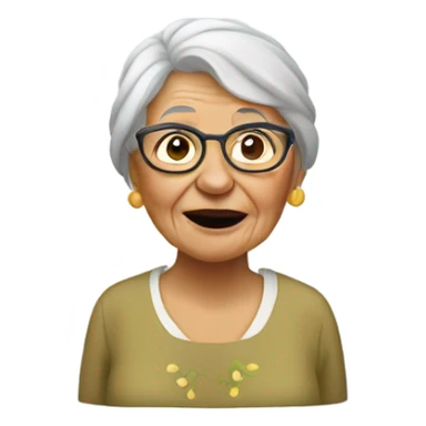 Grandma with straw in nose sticker