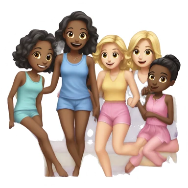 sleepover girls party sticker