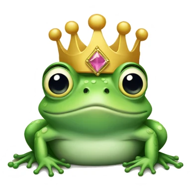 Frog wearing a princess crown  sticker