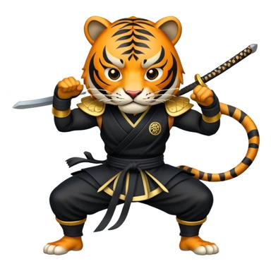 Feudal Japan tiger ninja with black outfit sticker