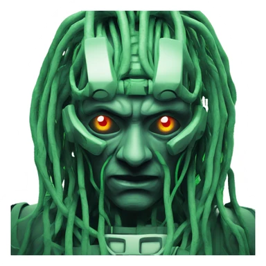 shodan from system shock game with green wires and evil eyes sticker