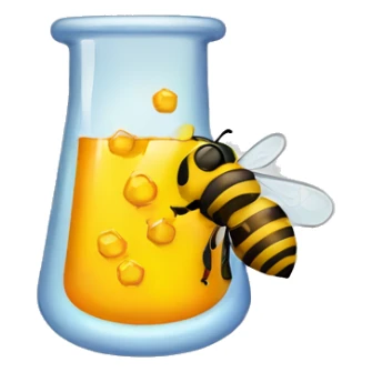 chemistry beaker with honey and bees sticker
