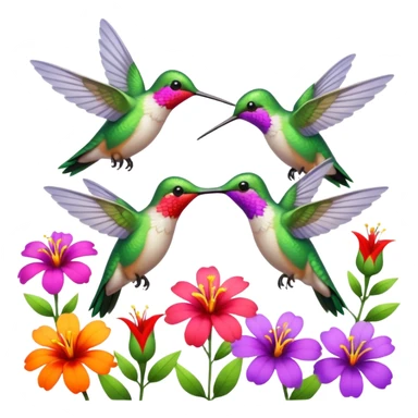 Humming birdsdlowers sticker