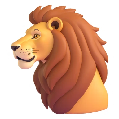 FULL BODY panthera leo male style wild, full flat cute side profile design in 3d soft l centered composition cartoon style128x128 pixels

 sticker