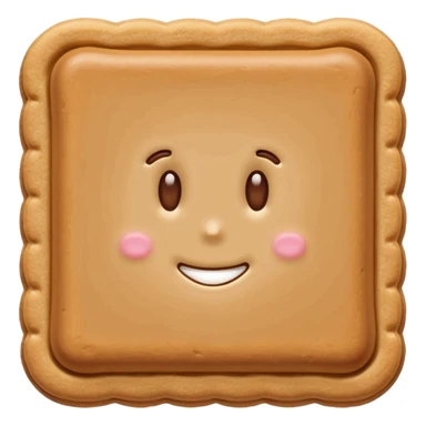 rectangular biscoff cookie no smiley face sticker